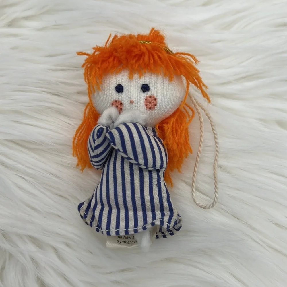 💝 Angel Ornament Orange Hair Blue Striped Dress HALLMARK 💝 $1 when Bundled 💝